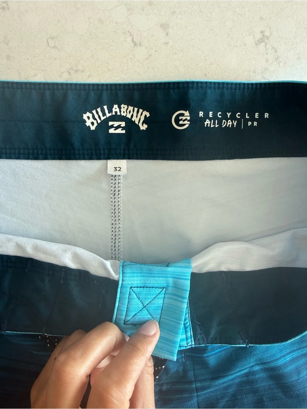Billabong Teal Blue to Orange Gradient Men’s Boardshorts